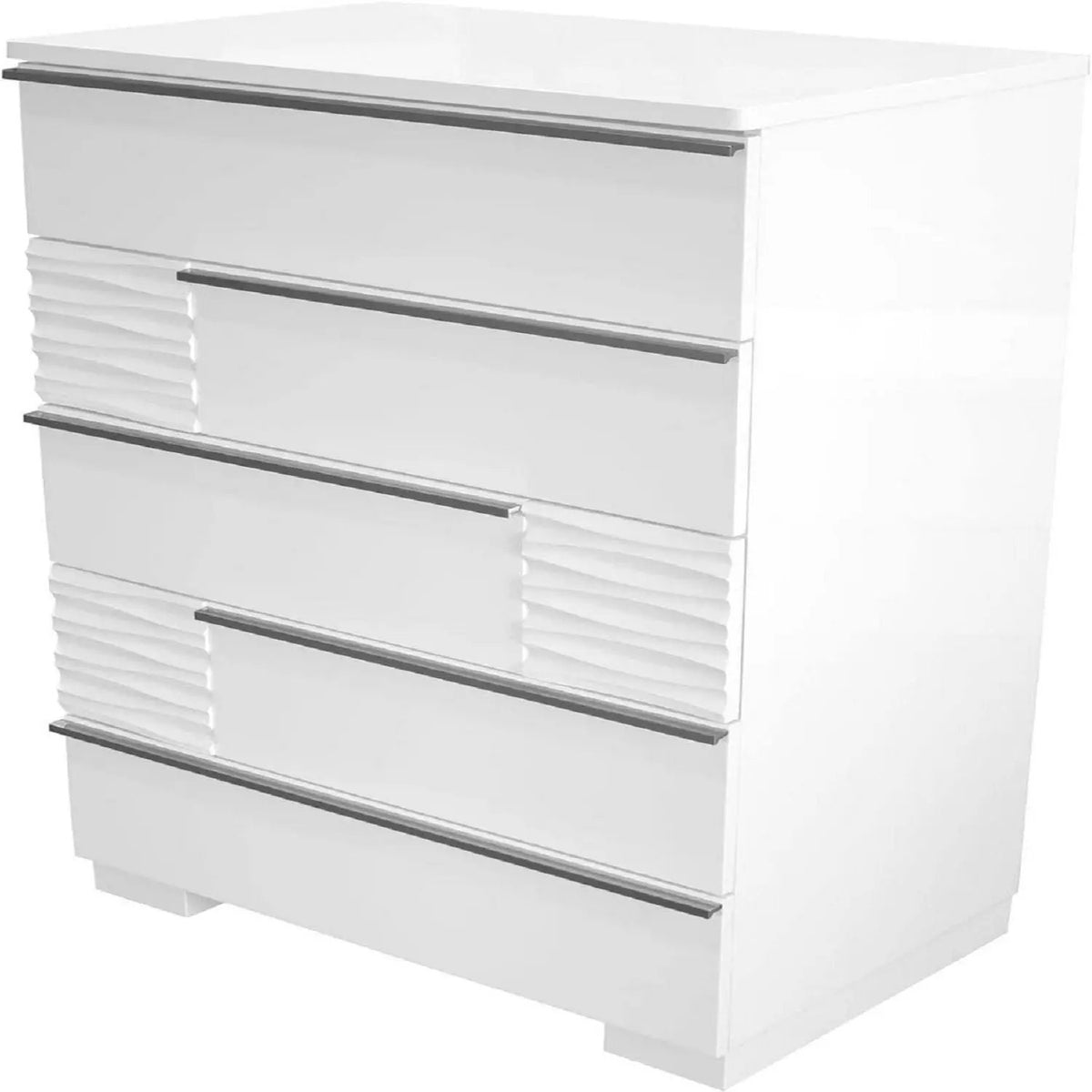 5 Drawer Chest | White Lacquer Finish | Modern Bedroom Decor