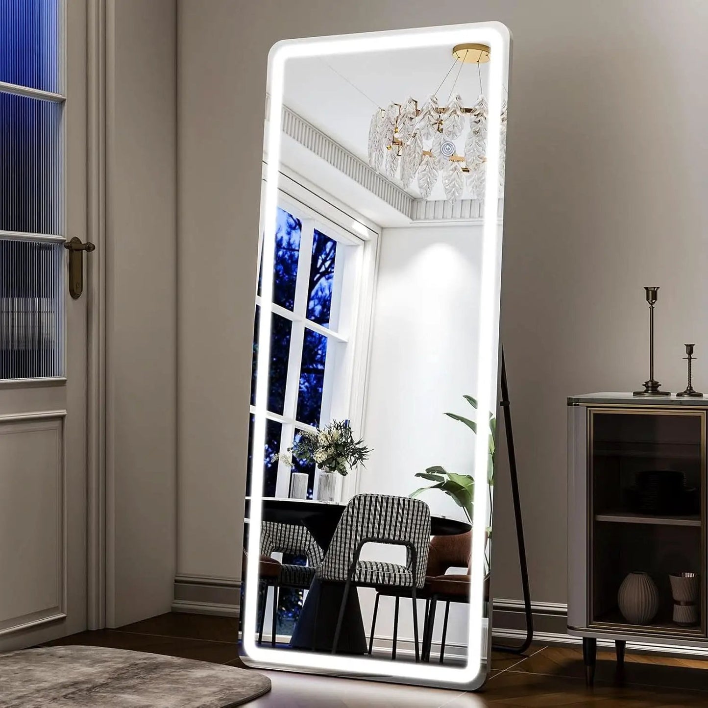 26x68 Inch Full Length Mirror With Lights LED Dimmable 3 Color Floor Standing Or Wall Hanging from PriceLows™