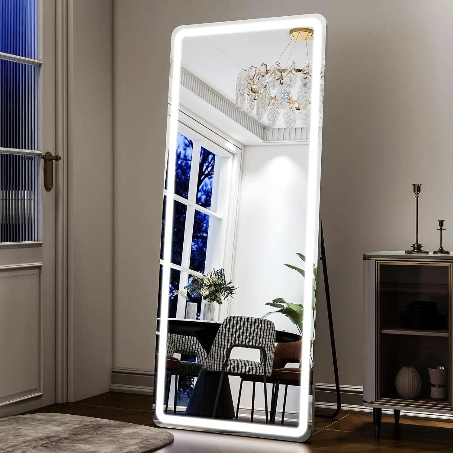 26x68 Inch Full Length Mirror With Lights LED Dimmable 3 Color Floor Standing Or Wall Hanging from PriceLows™