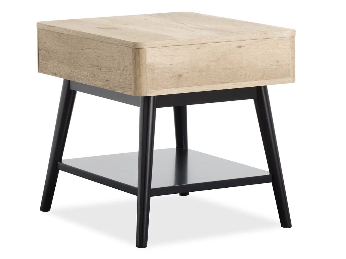 Fletcher Rectangular End Table | Driftwood Finish | Paper Veneer | Relaxed Modern Style