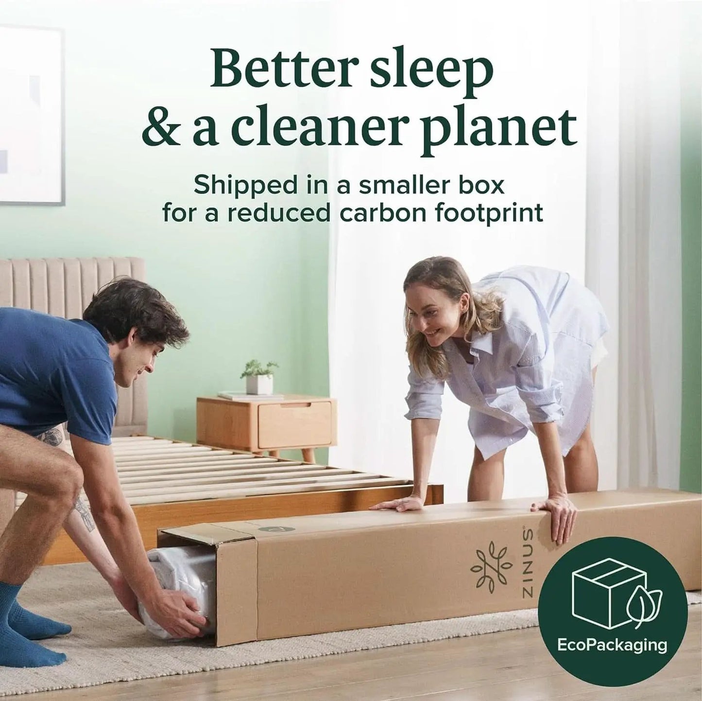 Twin Green Tea Infused Memory Foam Mattress Medium Firm from PriceLows™