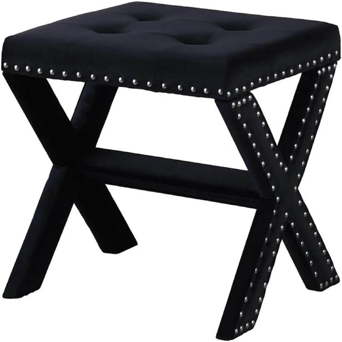Upholstered Accent Bench | Nailhead Trim | Tufted Seat Cushion