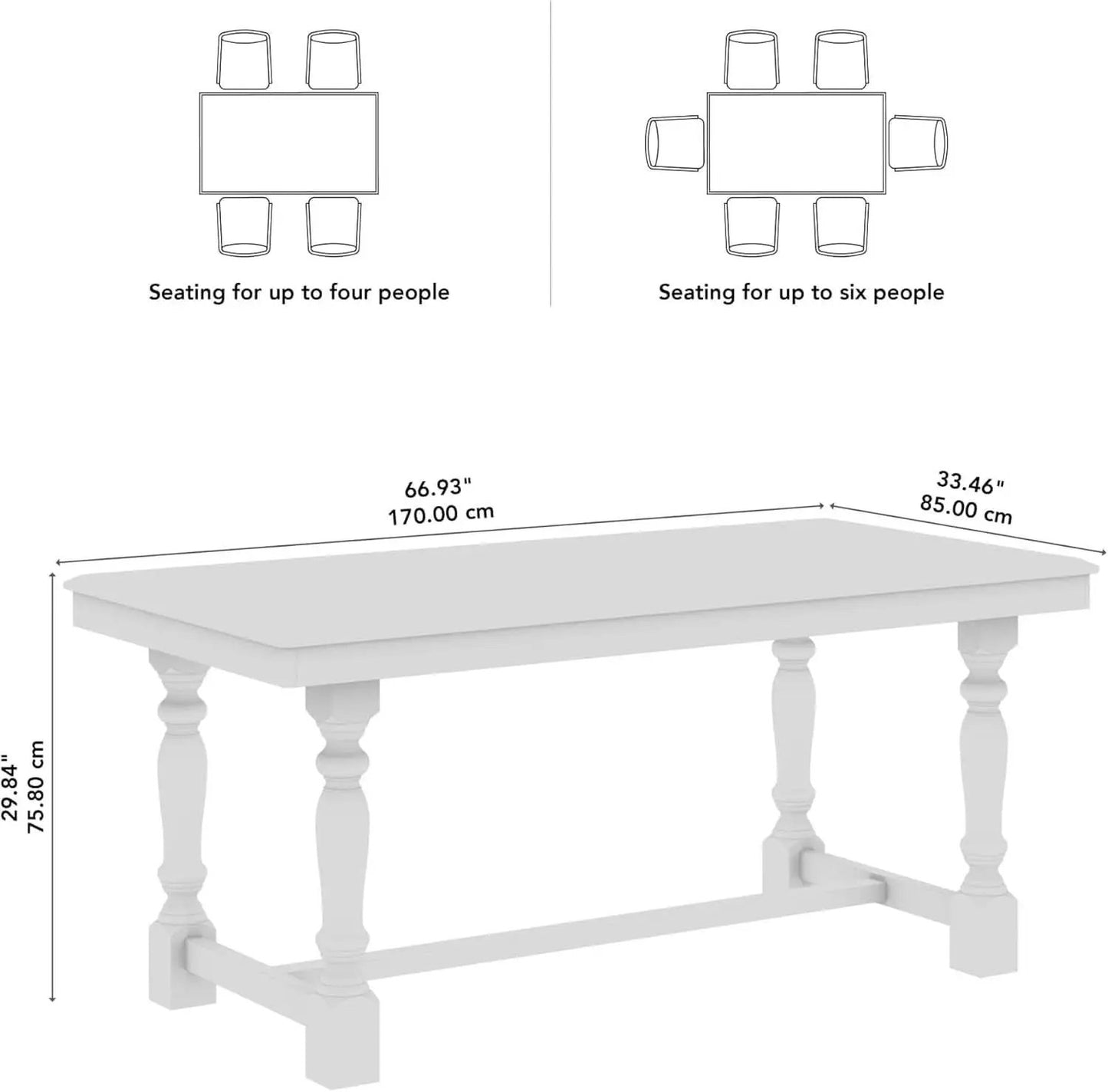 67 Inch Squire Trestle Farmhouse Dining Table Light Brown from PriceLows™