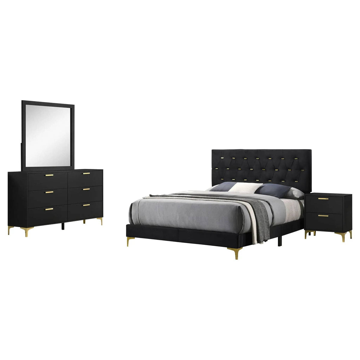 Kendall 4-piece Eastern King Bedroom Set | 4-Piece Set | Bedroom Furniture | Black