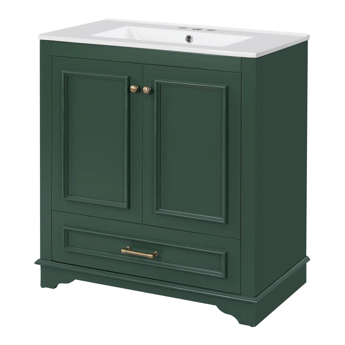 30 Inch Bathroom Vanity | Poplar Wood Frame | 2 Soft Closing Doors | Adjustable Shelf