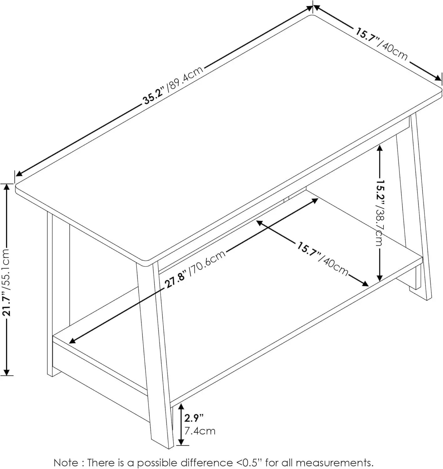 French Oak Grey TV Stand 35 Inch Wide For 37 Inch TV from PriceLows™