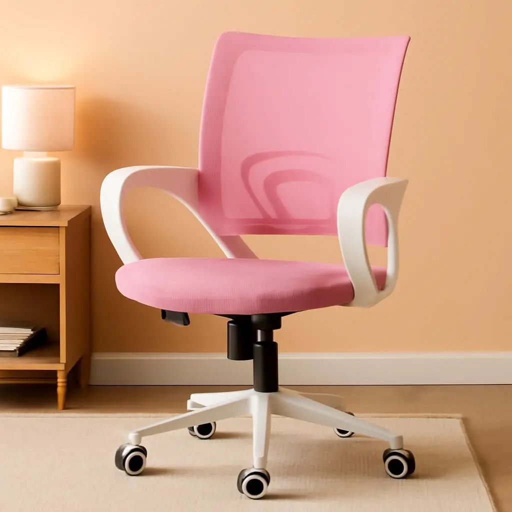 Ergonomic Pink Office Chair With Lumbar Support Mesh from PriceLows™