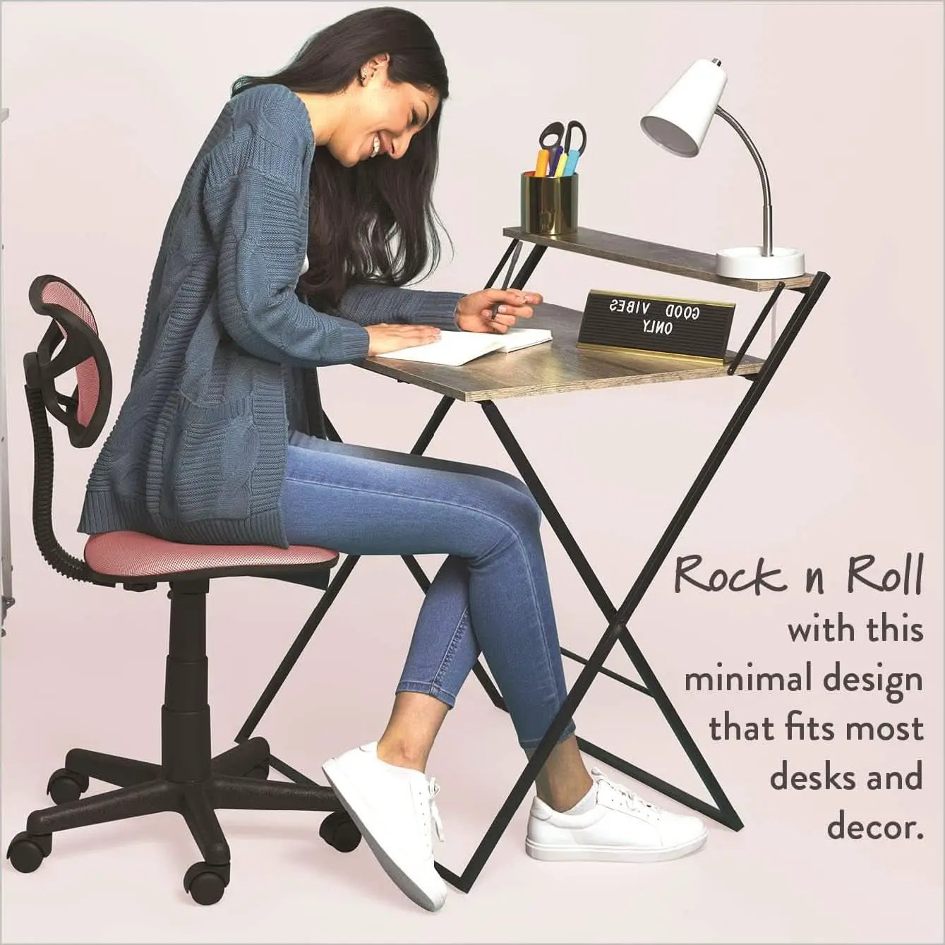 Blush Adjustable Swivel Mesh Desk Chair For Office from PriceLows™