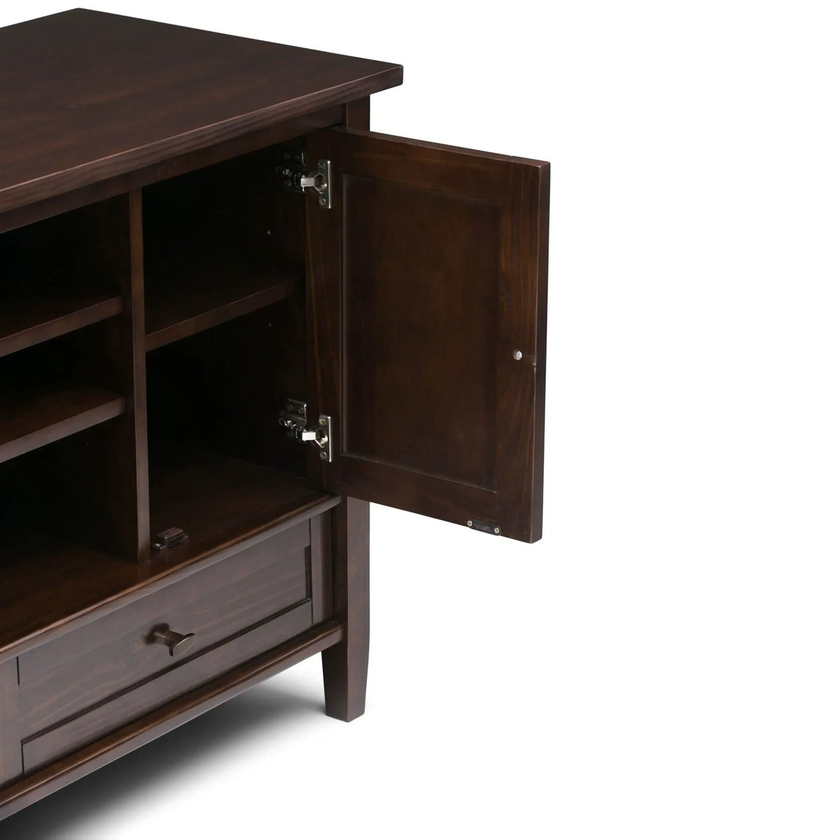 Warm Shaker TV Media Stand | Handcrafted Solid Wood | Two Bottom Drawers | 47 Inch Length