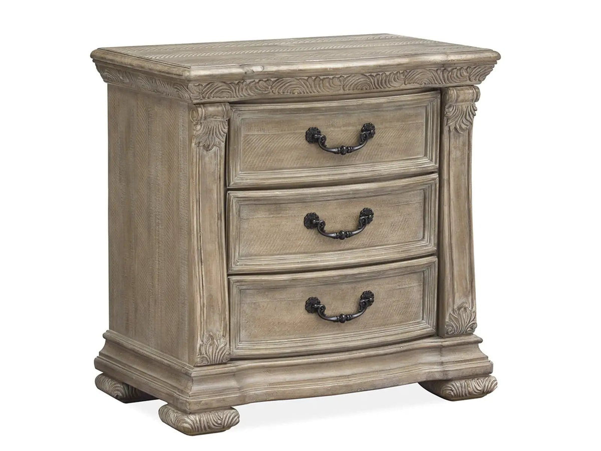 Marisol Drawer Nightstand Nightstands w/ Charging Station | 18 x 30 x 29.75 in | Bedroom Furniture | Fawn