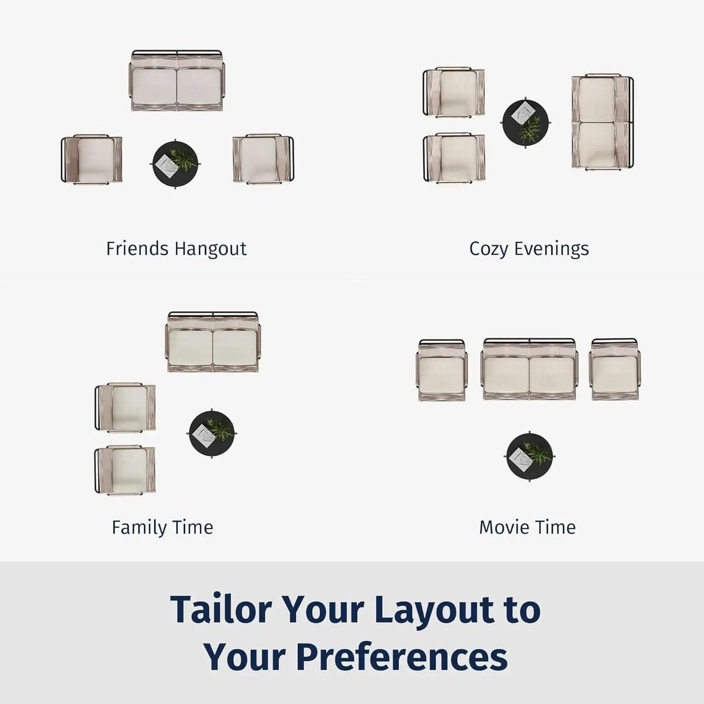 Modern Four Piece Patio Furniture Set for Outdoor Spaces from PriceLows™