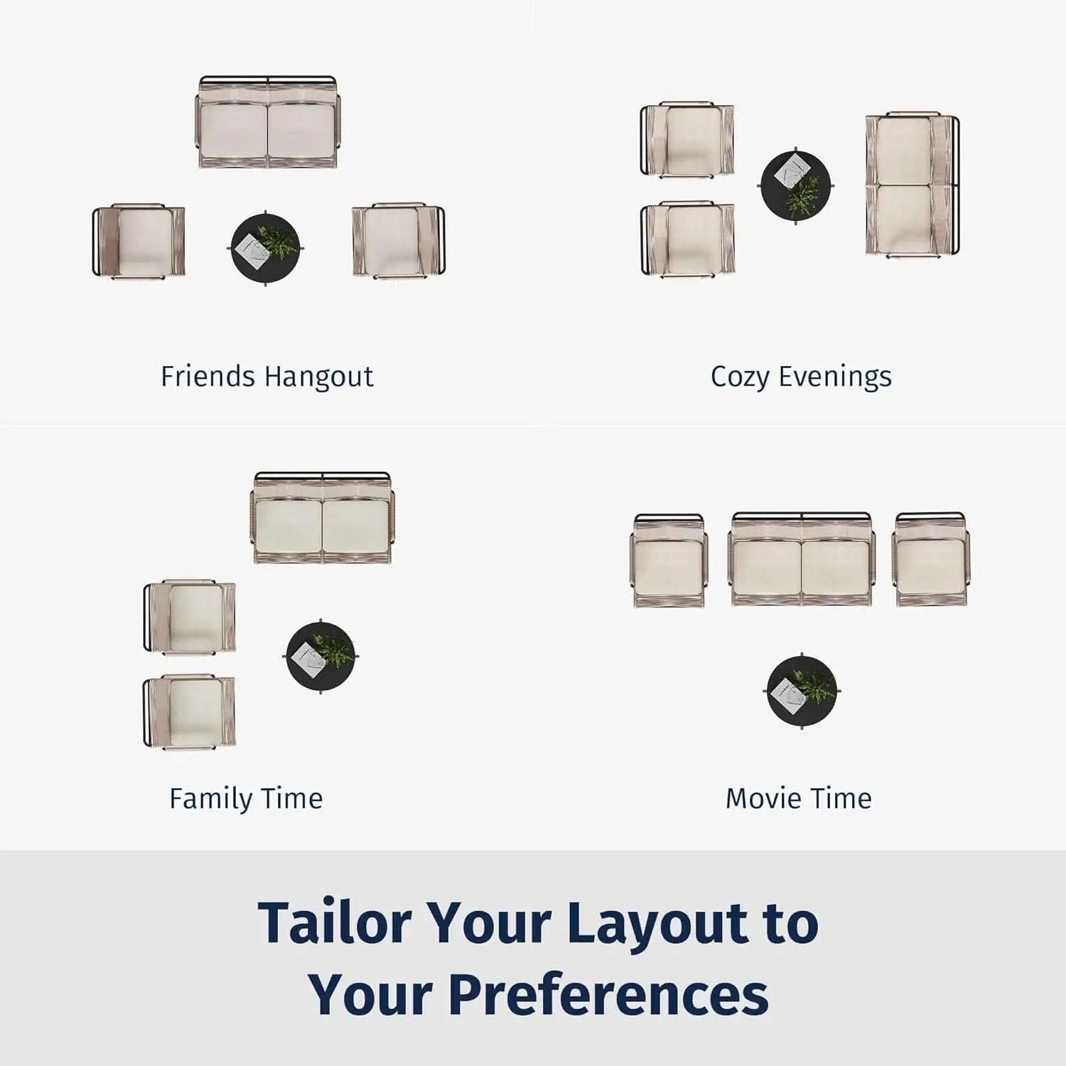 Modern Four Piece Patio Furniture Set for Outdoor Spaces from PriceLows™