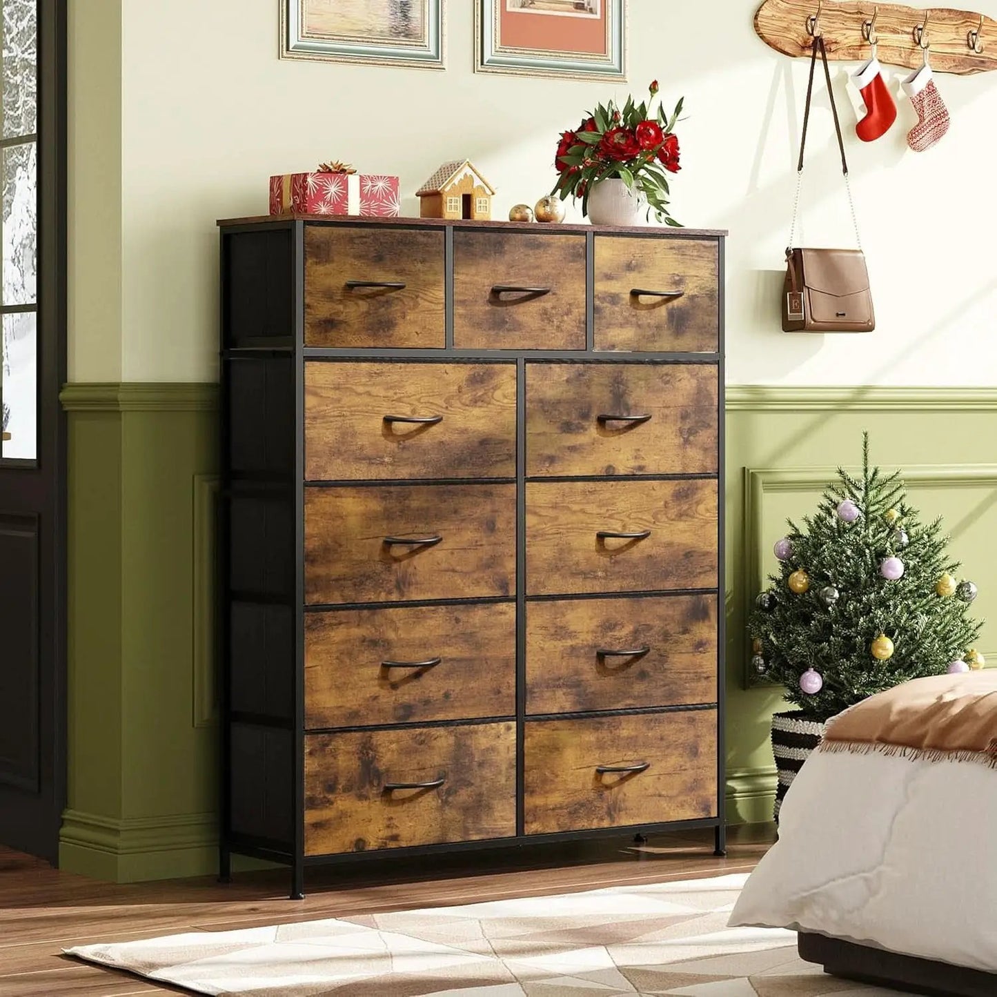 Tall Fabric Dresser With 11 Drawers Storage Tower Unit from PriceLows™