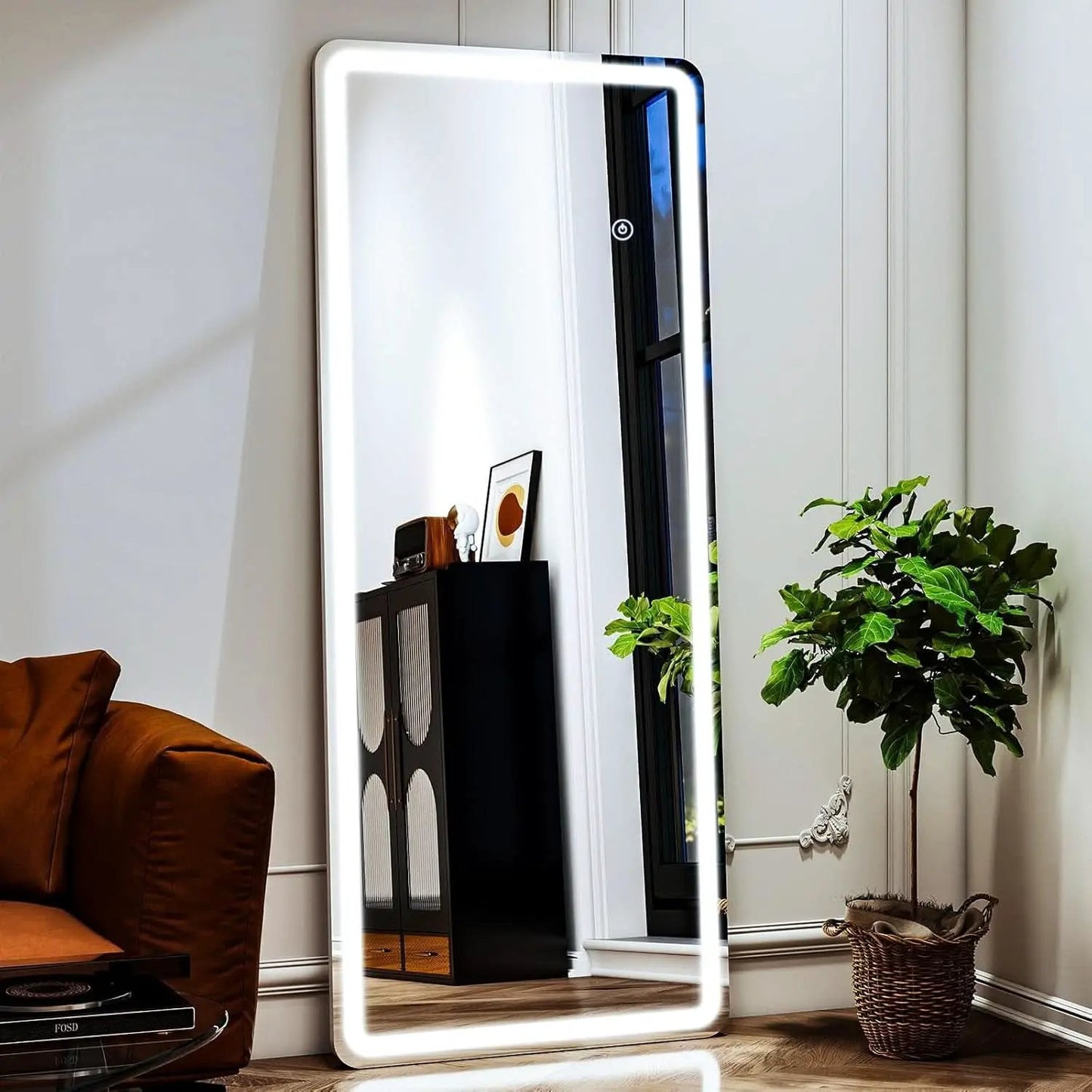 26x68 Inch Full Length Mirror With Lights LED Dimmable 3 Color Floor Standing Or Wall Hanging from PriceLows™