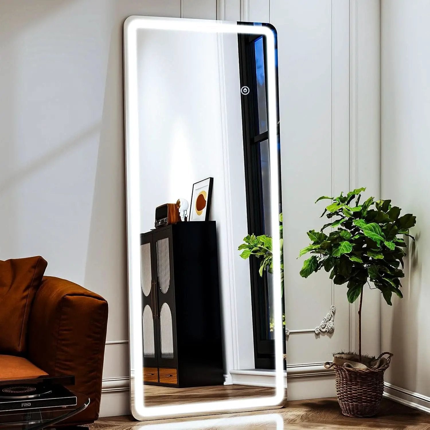 26x68 Inch Full Length Mirror With Lights LED Dimmable 3 Color Floor Standing Or Wall Hanging from PriceLows™