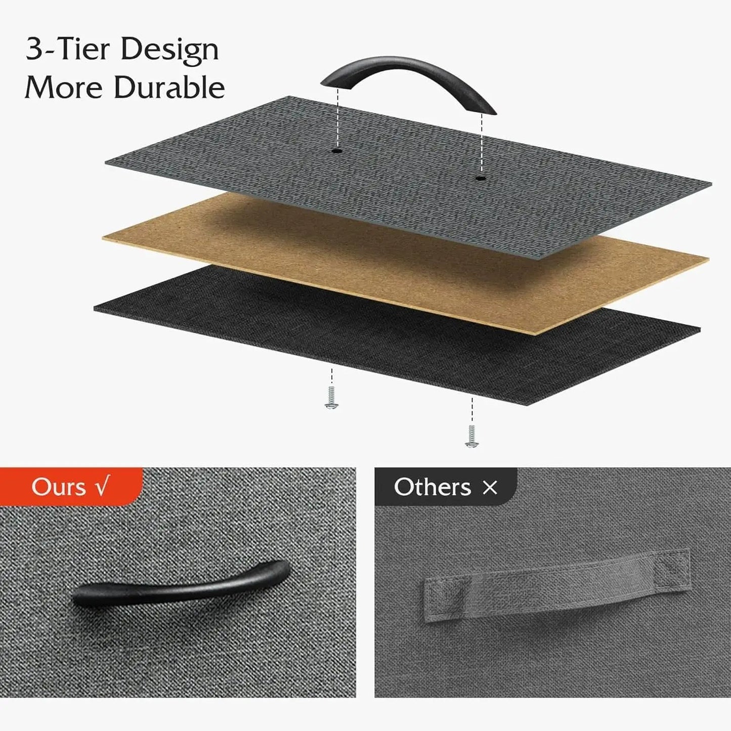 Dark Grey Dresser TV Stand With Fabric Drawers For 45 Inch TV from PriceLows™