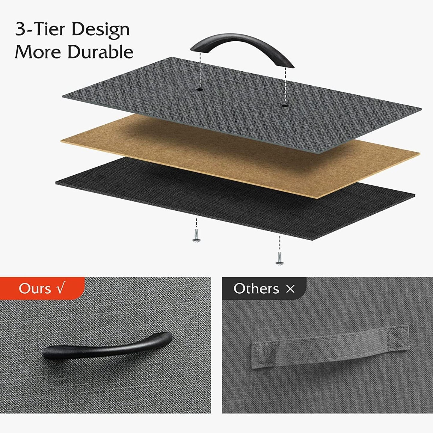 5 Drawer Fabric Dresser Organizer For Bedroom Storage from PriceLows™