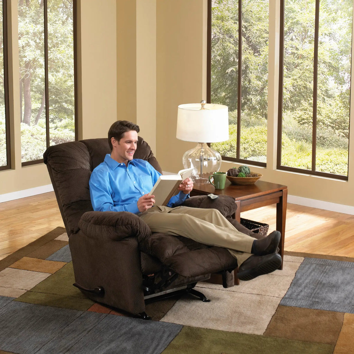 Nettles Chaise Rocker Reclining With Deluxe Heat/Massage Rocker Chair | 3 Pieces | Living Room Furniture | Living Room
