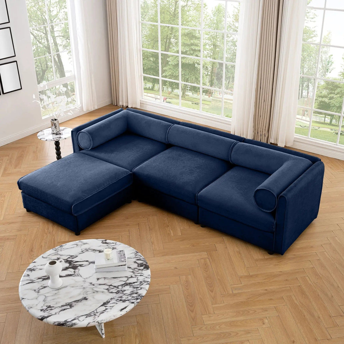 Contemporary Elegant Sofa With Storage And Ottoman 2 Piece Living Room Set | 2 Piece Living Room Set | Living Room Furniture | Living Room