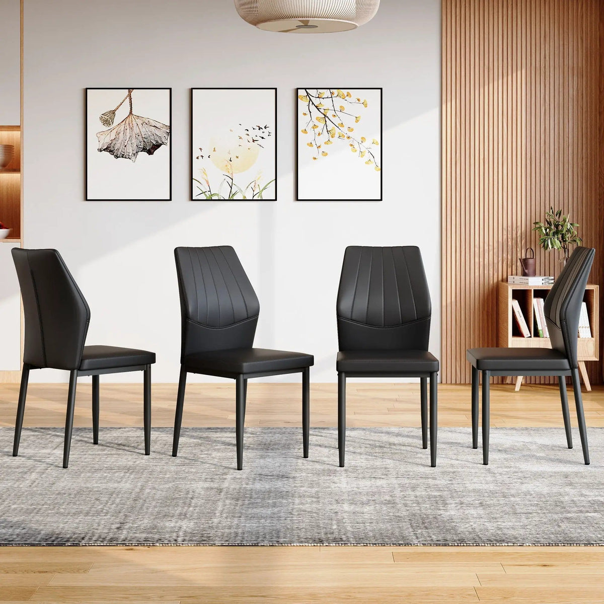 Dining Chairs With Shell Pattern, Comfort And Style Chair Set | 2 Pieces | Fabric & Metal | Dining Room
