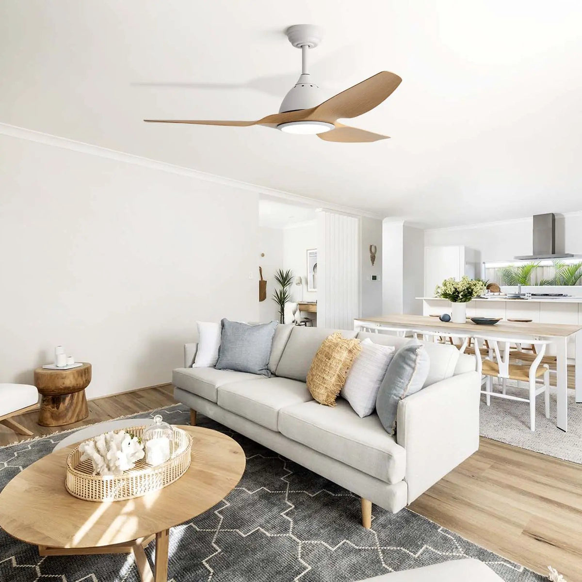 Bredoom Ceiling Fan | 52 Inch Span | Reversible DC Motor | LED Light And 6-Speed Remote