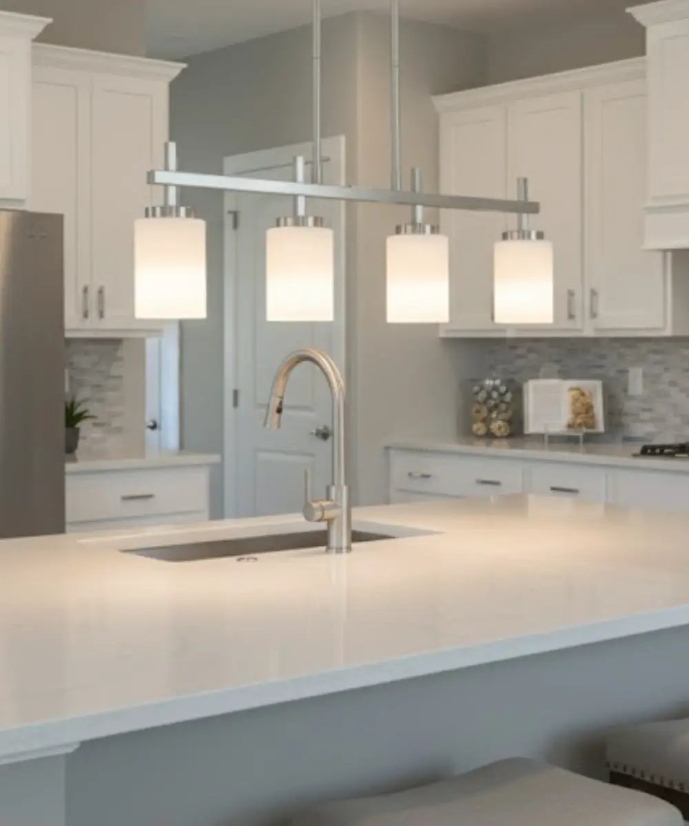 Kitchen Island Light | Four Light | Brushed Nickel | 32 Inches