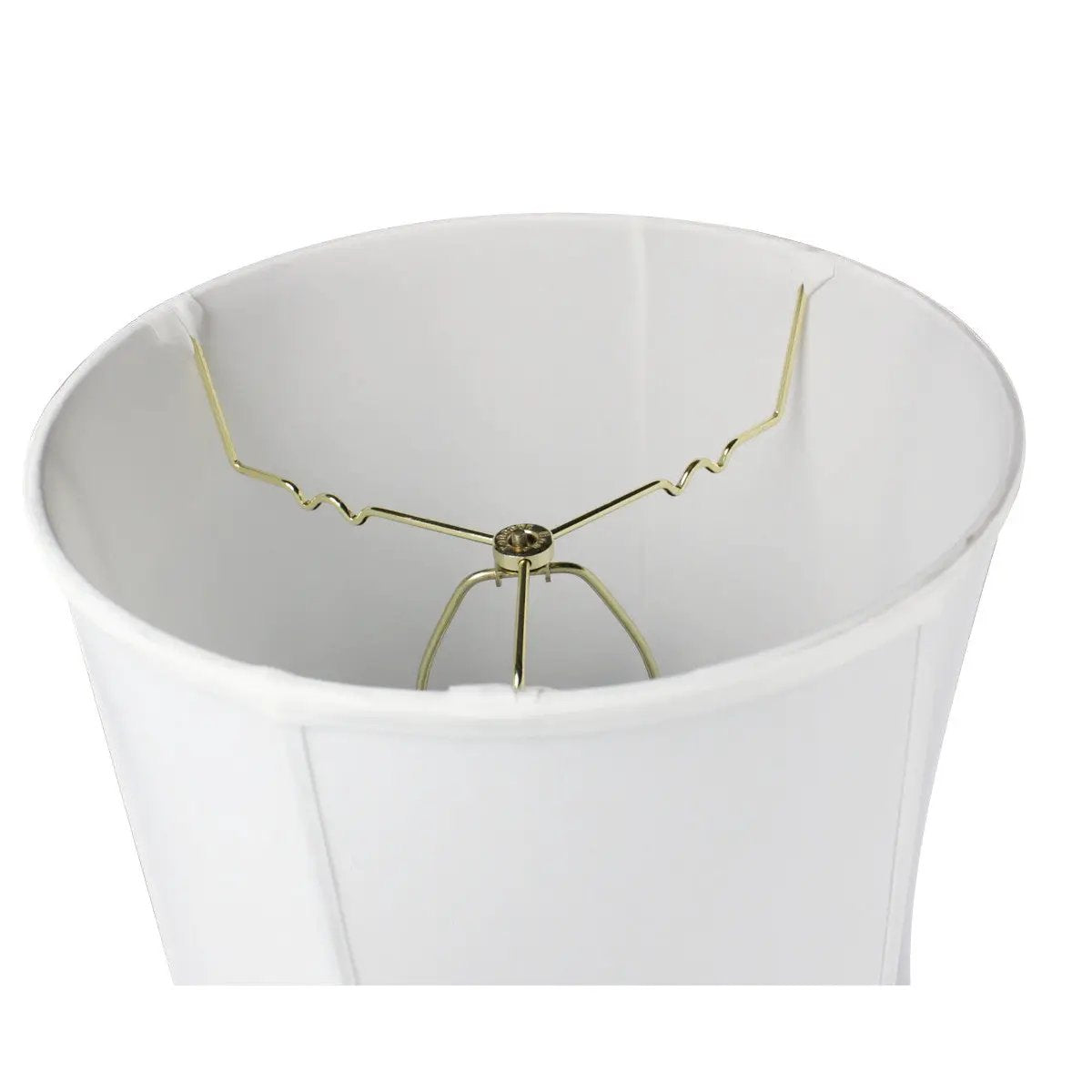 Drum Lampshade In White Shantung | 14x16x17in | Metal Frame | Cylinder Shade