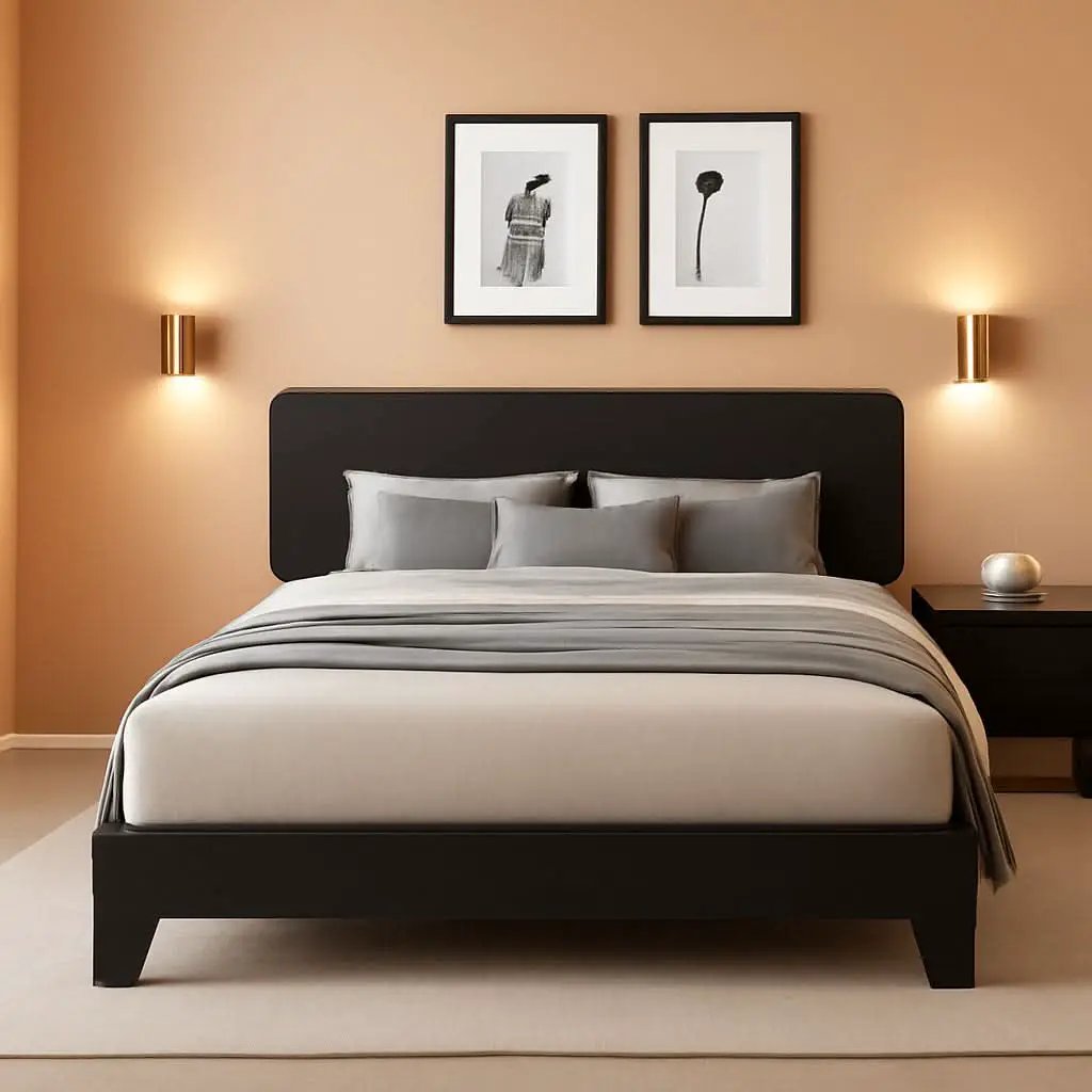 King Size Upholstered Platform Bed Frame With Adjustable Headboard from PriceLows™