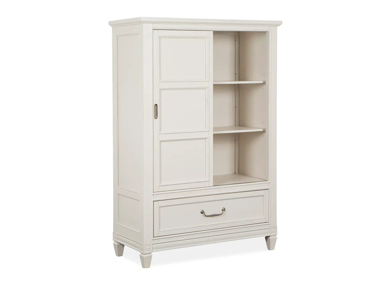 Willowbrook Door Chest | 20 x 44 x 65.38 in | Veneer & Wood | Egg Shell White With Slight Rub Through