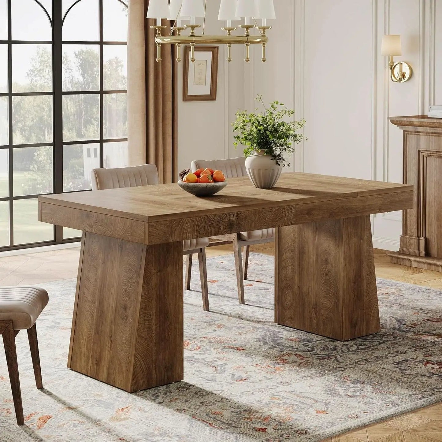 55 Inch Yellow Dining Table For Kitchen And Dining from PriceLows™