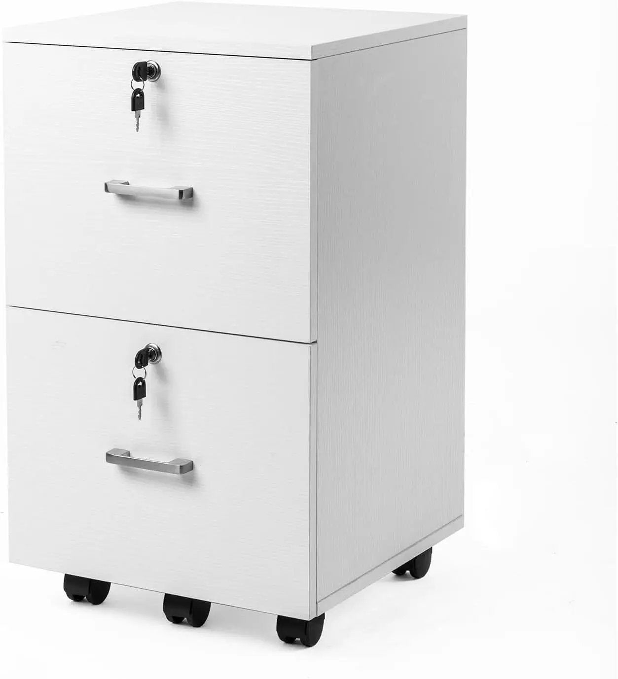 2 Drawer Locking File Cabinet For Letter Size Folders With Tabs, Mobile Under Desk from PriceLows™