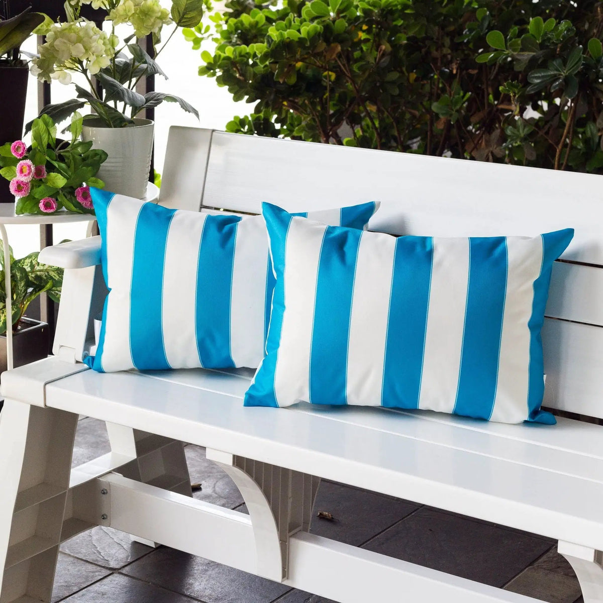 Horizon Stripe Pillow | Outdoor And Indoor Use | Water-Resistant Fabric | Removable Cover
