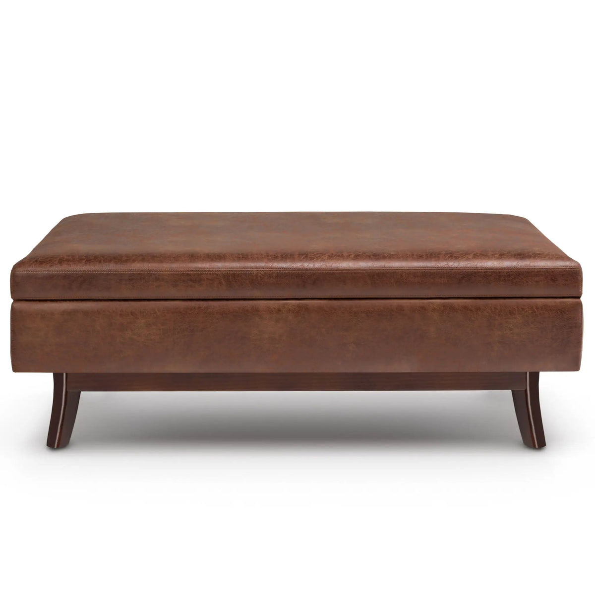 Storage Ottoman | Rectangular Design | Solid Wood Frame | Lift Top