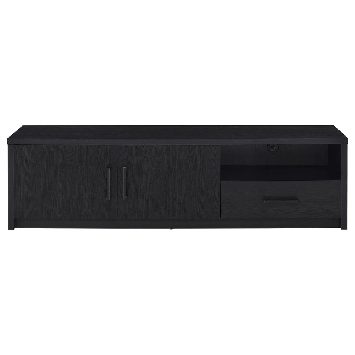 Murray 70-inch 2-door TV Stand Media Console | 70 x 15.5 x 19.75 in | Veneer & Wood | Black
