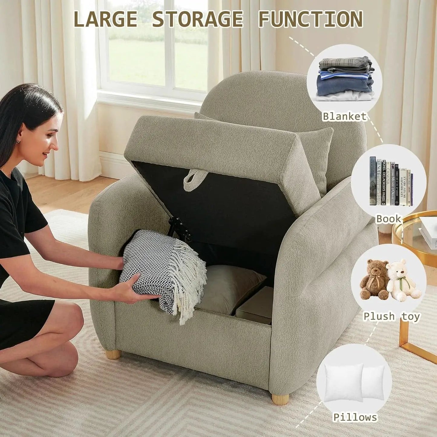 Gray 33.5 Inch Luxuriously Textured Modern Armchair from PriceLows™