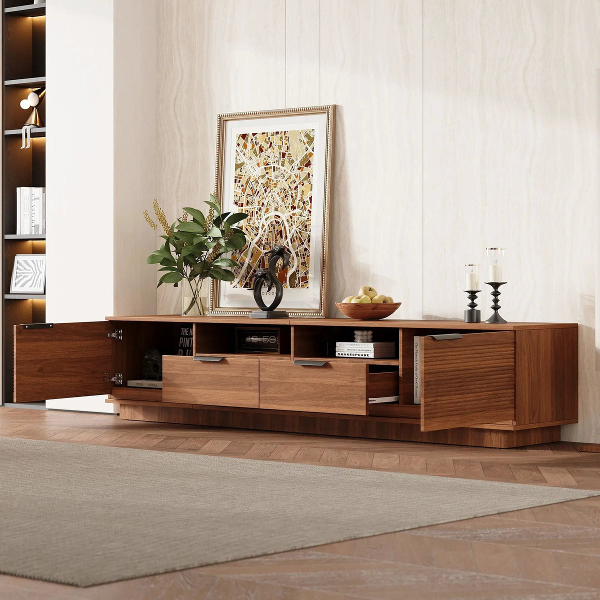 TV Stand | Deep Drawers | Cable Management | Soft Close