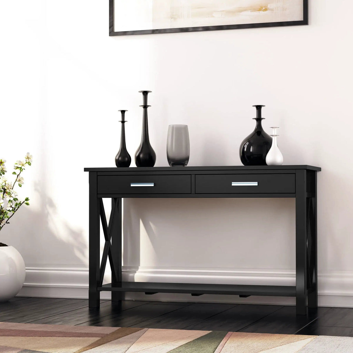 Kitchener Handcrafted Table | 6 Pieces | Solid Wood & Metal | Living Room