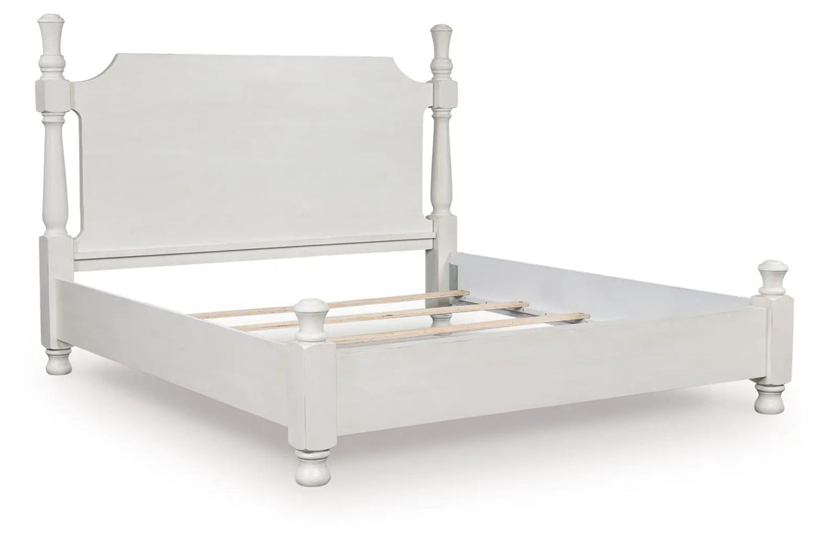 Rowlenstown Poster Bed | Casual Traditional Design | Rubbed Finish | Hefty Silhouette