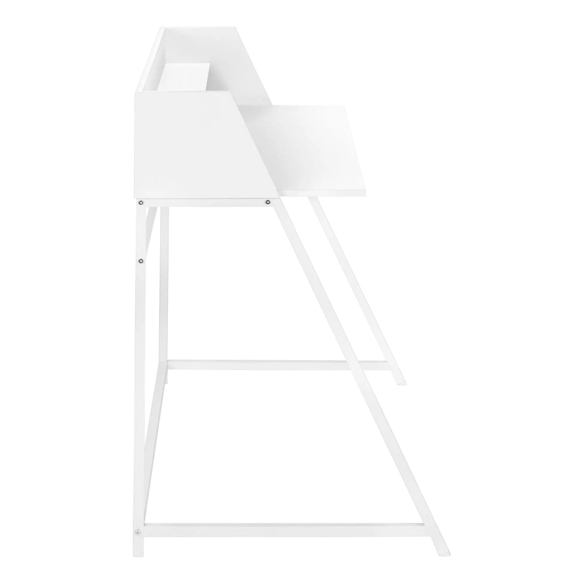 Marble Look Computer Desk With Shelves | 47.25 Inch Width | Sturdy Metal Base | 39.25 Inch Height