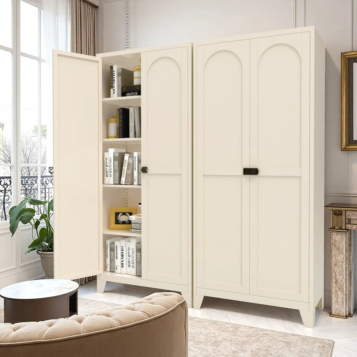 Metal Storage Cabinet | Doors And Adjustable Shelves | Corrosion-Resistant Steel | 70.87 Inch Height
