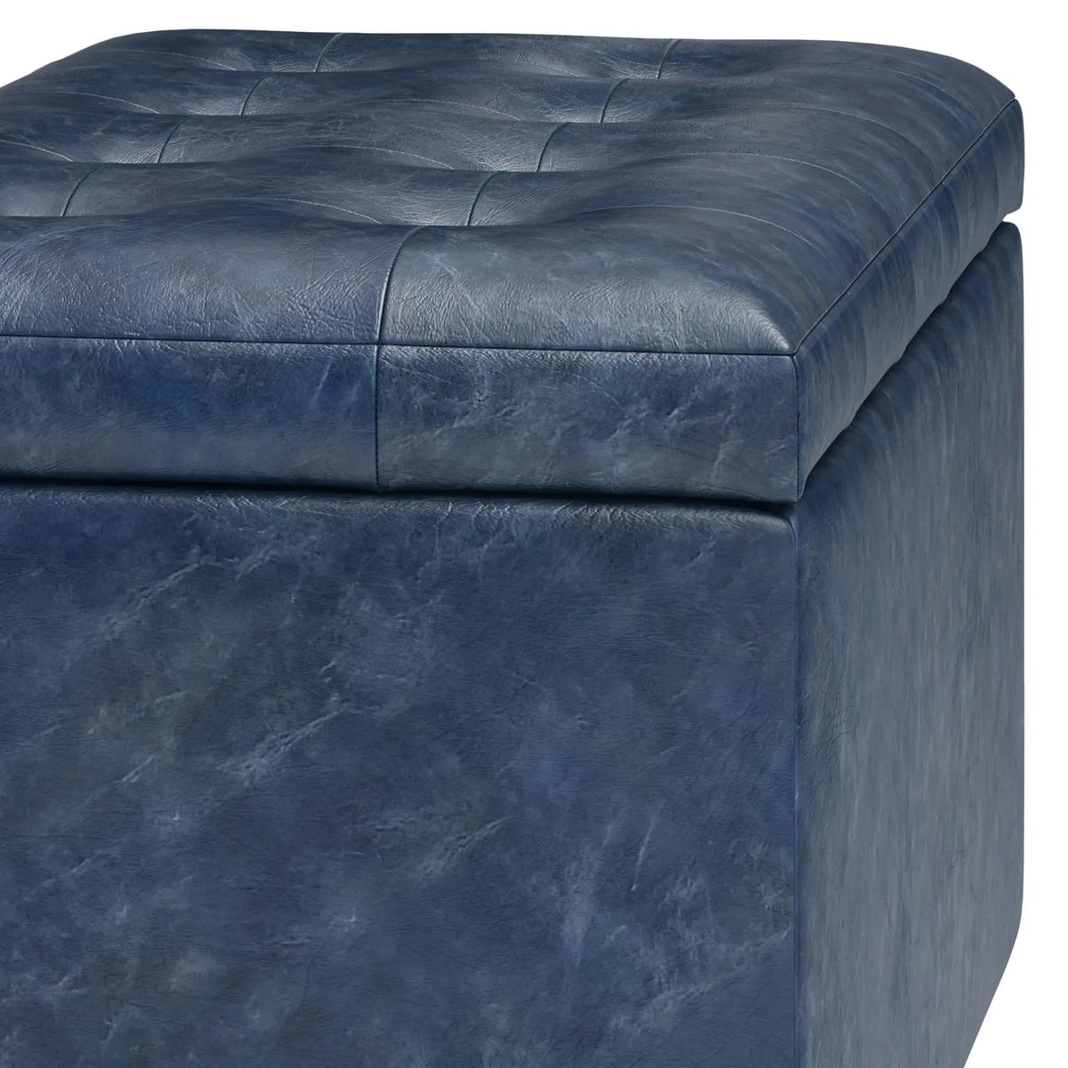 Cosmopolitan Upholstered Storage Ottoman | Child Safety Hinge | Large Interior Storage | 33.5 Inch Length