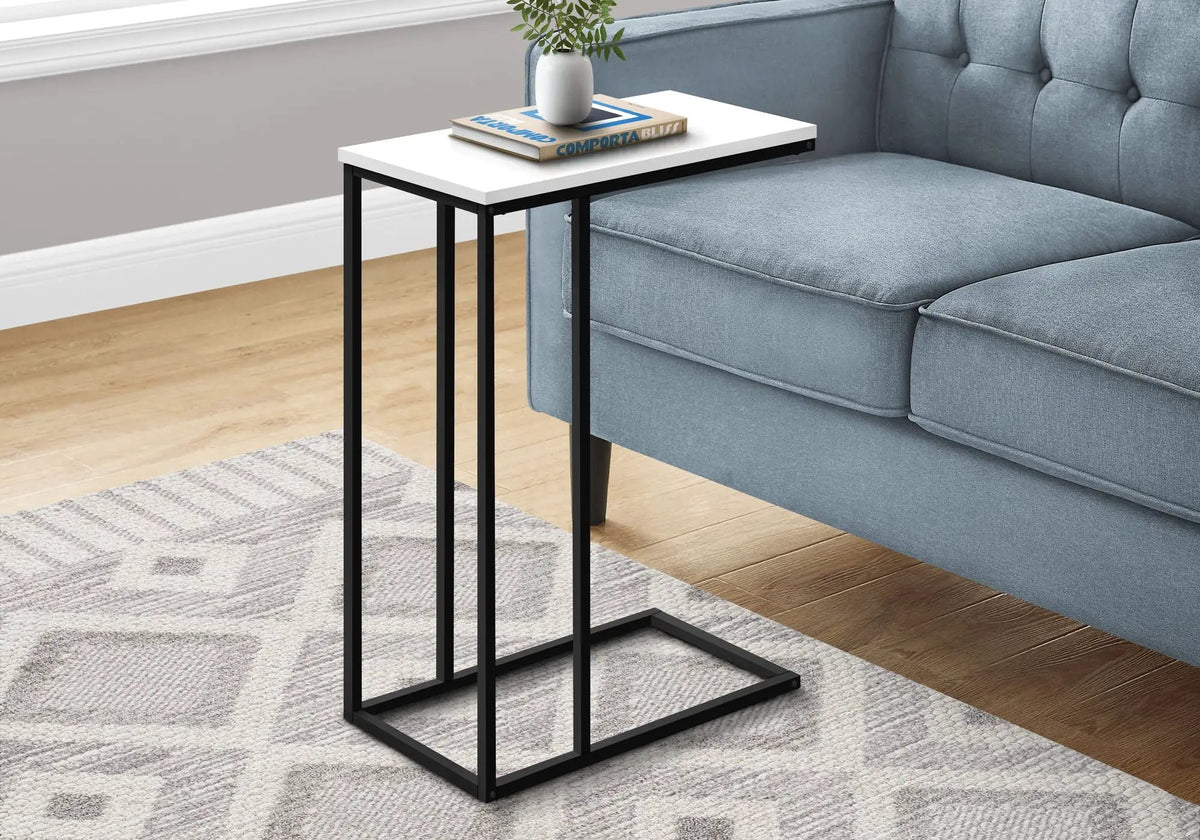 C-Shaped End Table | Space-Saving Design | Sleek Surface | Contemporary Style
