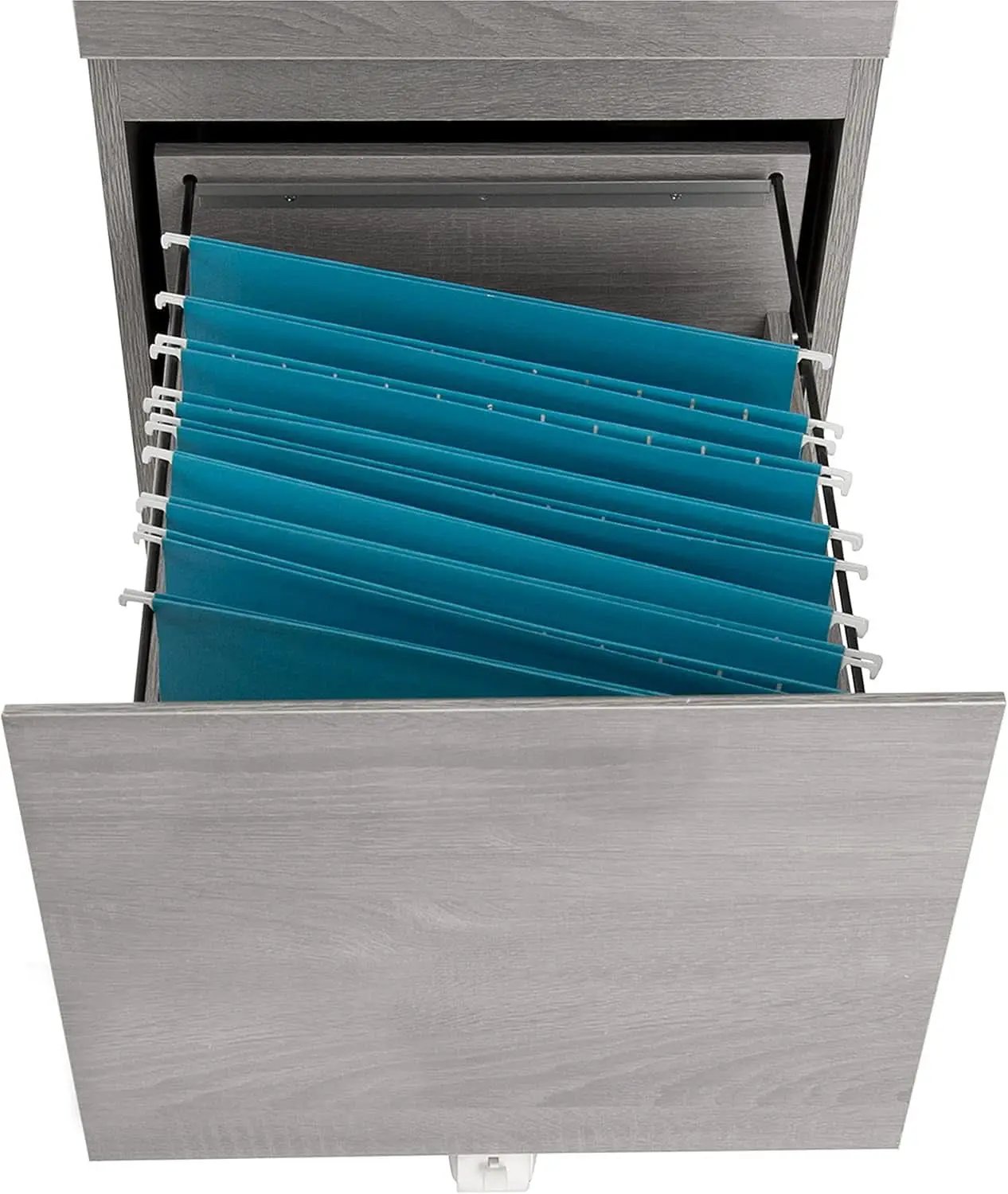 Grey Rolling Locking Two Drawer Vertical Filing Cabinet from PriceLows™