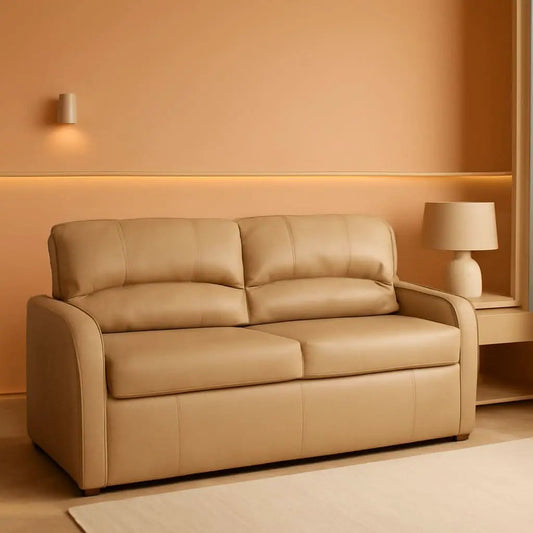 65 Inch Jack Knife RV Sleeper Sofa Toffee Leather PUPro Plus from PriceLows™