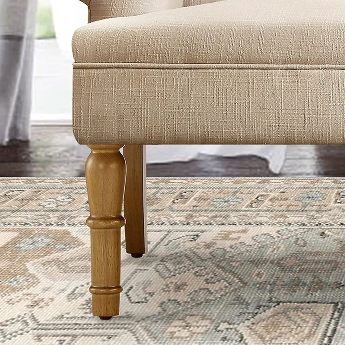 Warm Beige Loveseat Sofa Set With Tufted Back Upholstery from PriceLows™