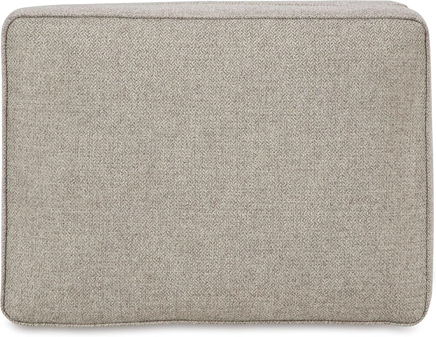 Rectangular Upholstered Ottoman Light Brown Bun Legs from PriceLows™