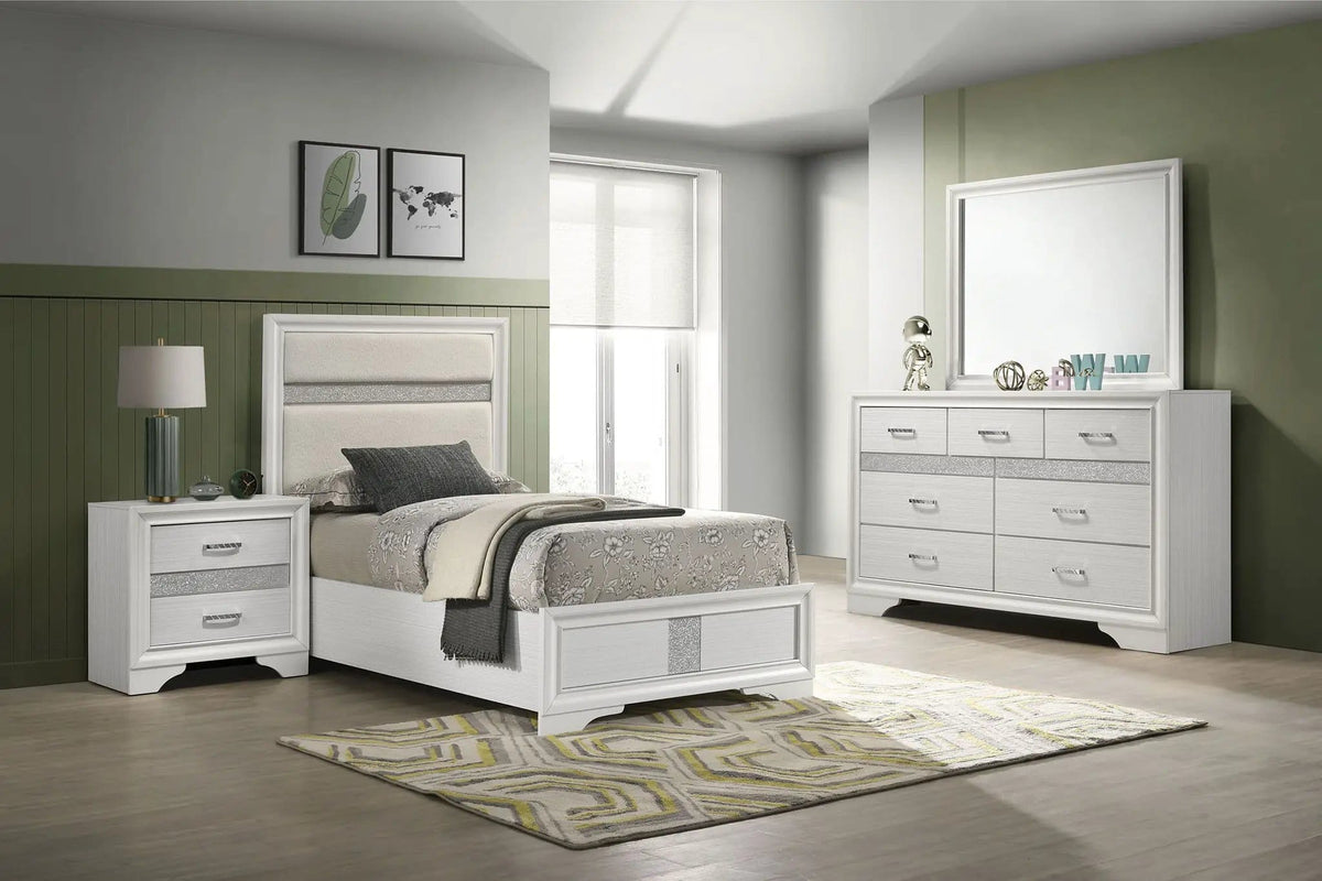 Miranda 4-piece Twin Bedroom Set (Style 2) | 4-Piece Set | Bedroom Furniture | White