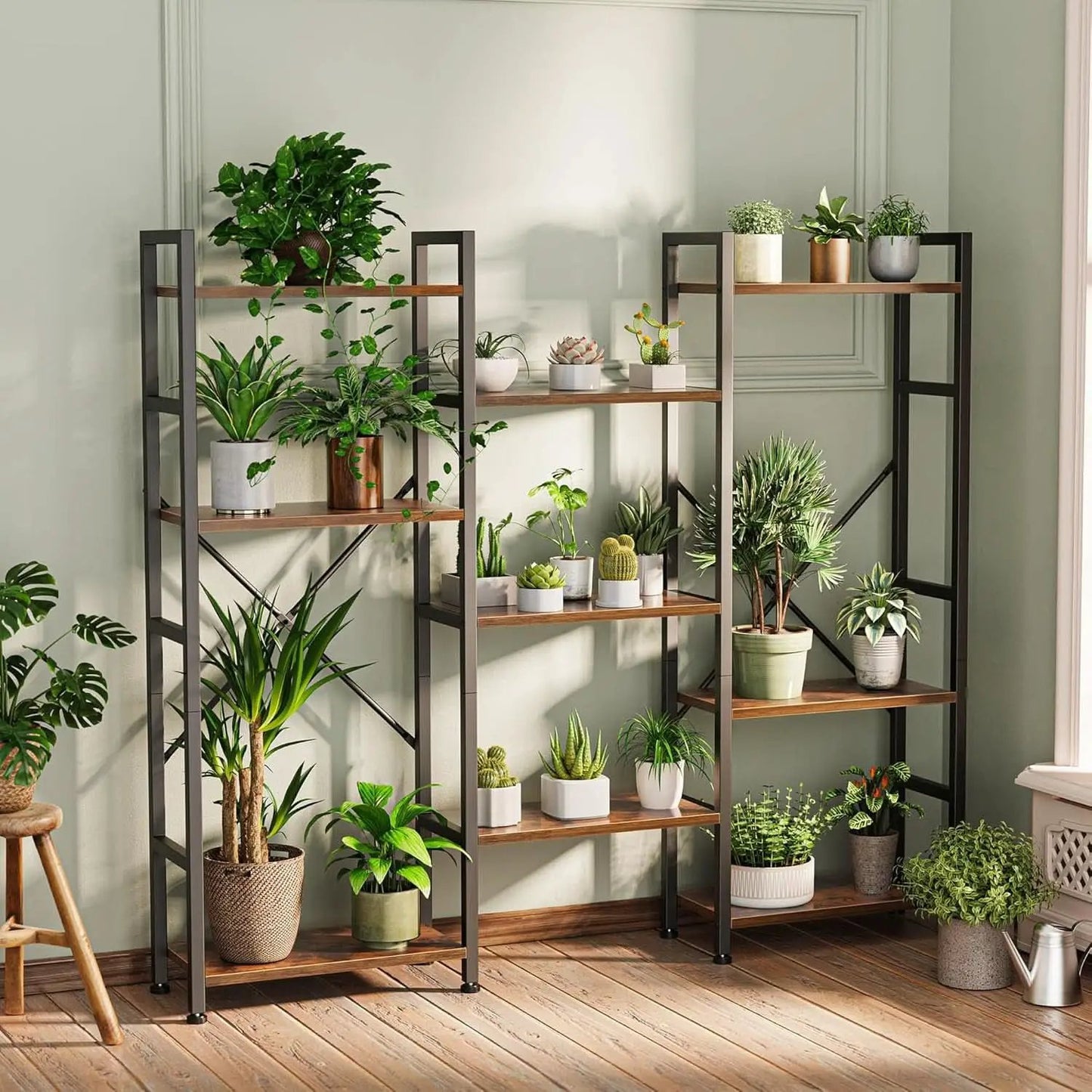Rustic Brown Four Tier Bookshelf For Home Office Storage from PriceLows™