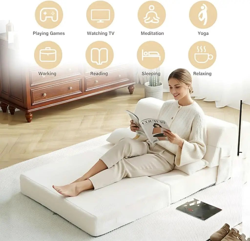 Multifunctional Sleeper Sofa Bed Single Size Beige from PriceLows™