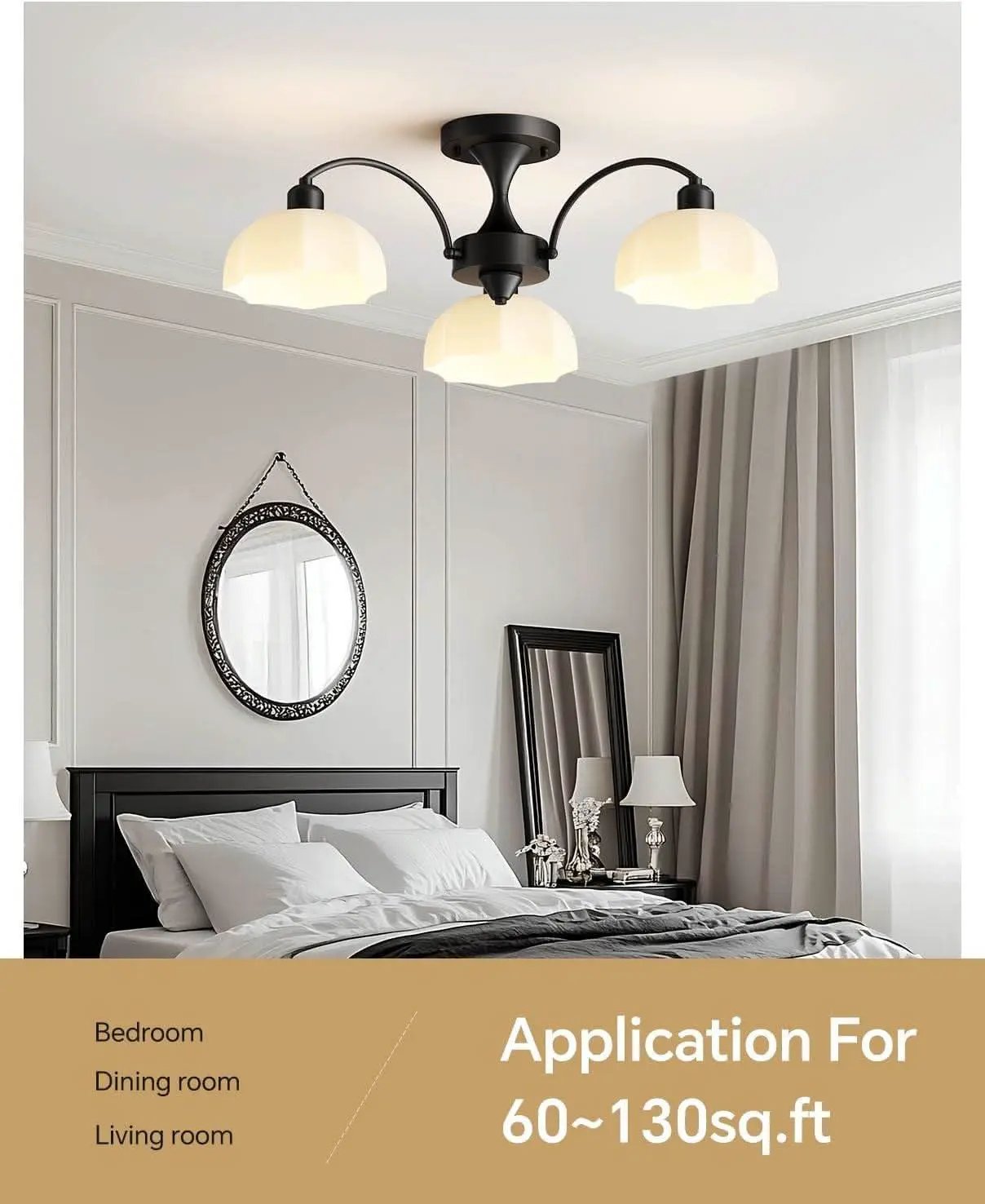 Milk Glass Sputnik Chandelier Adjustable Height Dimmable from PriceLows™
